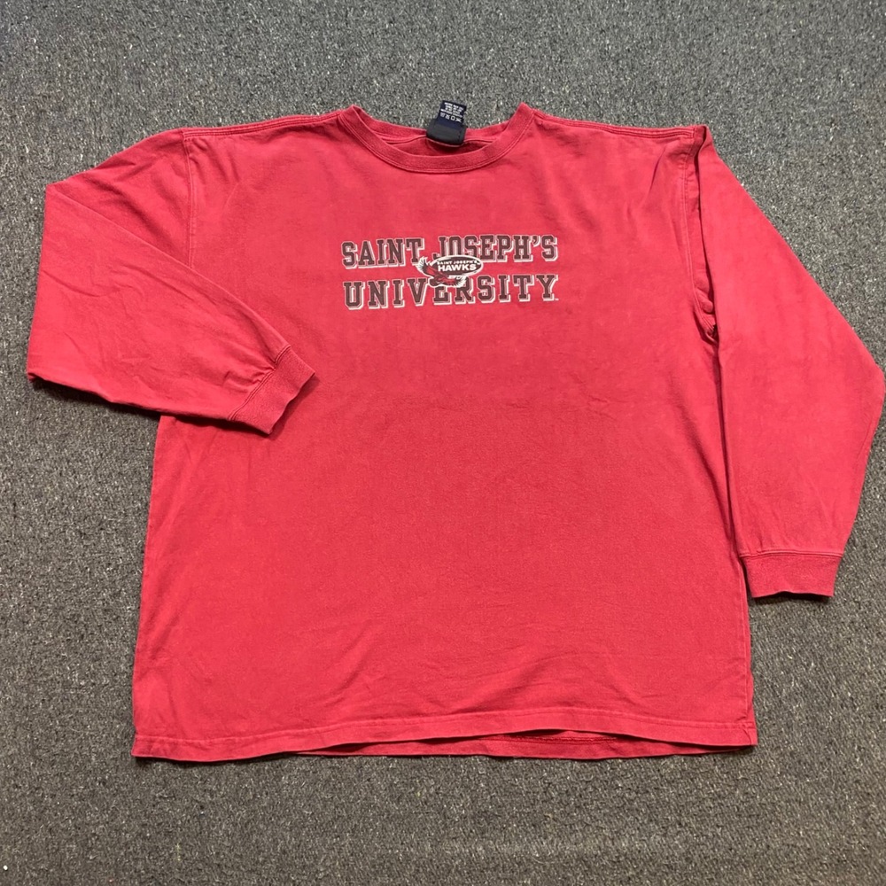 Jansport Saint Josephs University TShirt Sz XL Mens Red Skater Hawks Long Sleeve